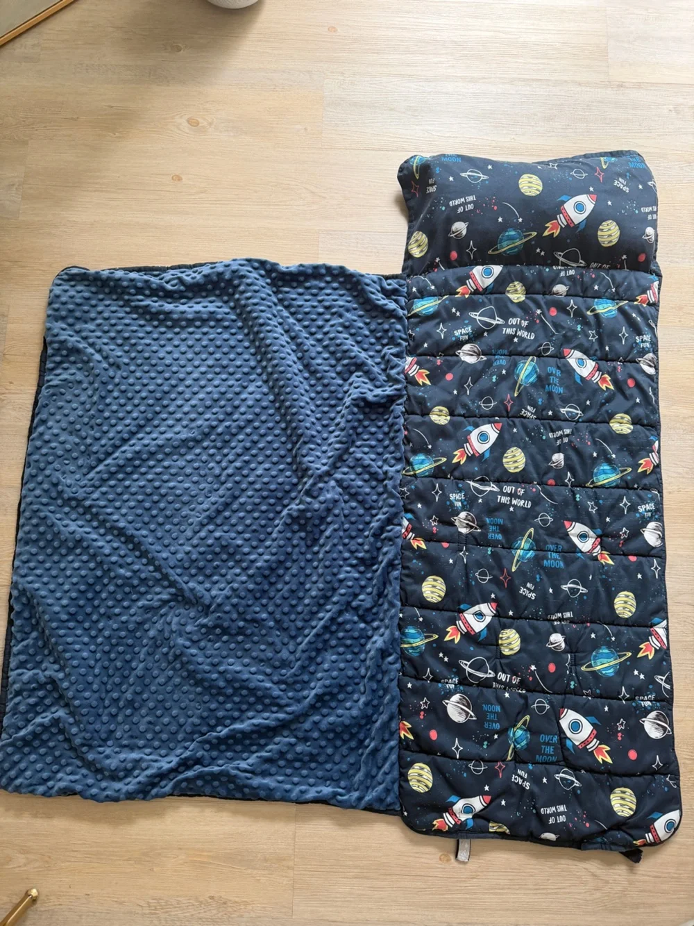 Kids' Space Rocket Nap Mat - Navy Blue